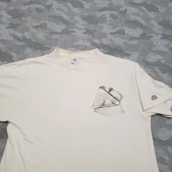 Vintage Religious Delta Shirt Mens Large Beige Short Sleeve Single Stitch USAk - Picture 4 of 12